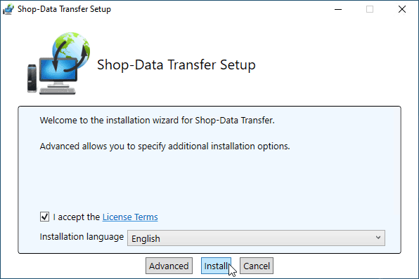 Shop-Data Transfer installation dialog 2